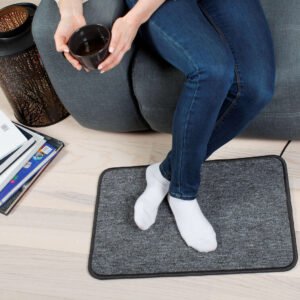 electric heated floor mat, foot warmer under desk, feet heating pad